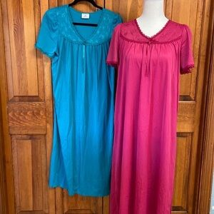 Fundamentals Nylon Shortsleeved Nightgowns (2) Preowned Size Small